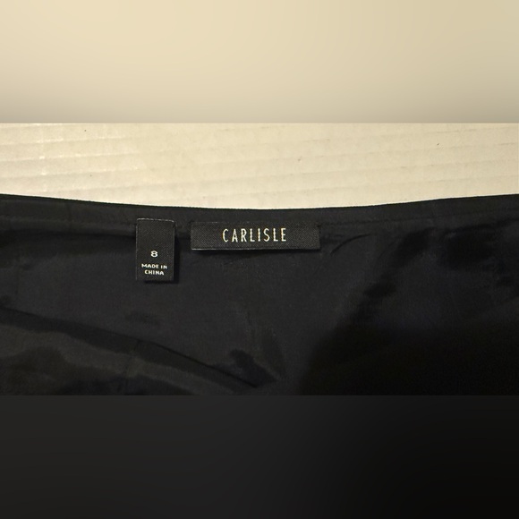 Carlisle Women’s Vtg Black Pencil Skirt w Blue Floral Genuine Leather Design-8 - Picture 2 of 9